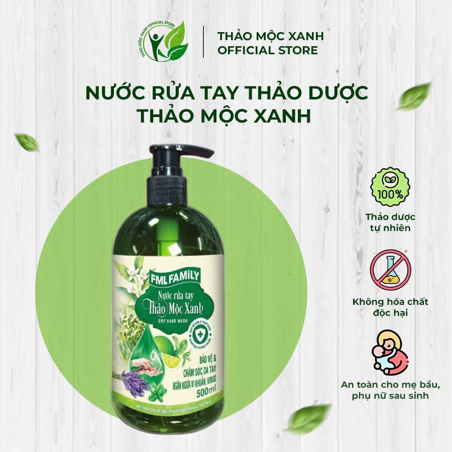 Nước Rửa Tay Thảo Mộc Xanh - Ảnh 1