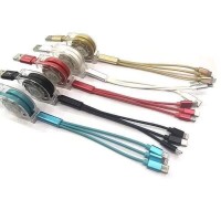 Dây sạc rút 3 đầu cao cấp chống đứt - Ảnh 1