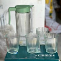 BỘ BÌNH THUỶ TINH KÈM 4 LY VÂN SỌC - Ảnh 1