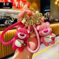 MÓC KHÓA TƯỢNG GẤU DÂU KÈM DÂY BỆN - Ảnh 1