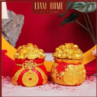 Chậu Cây Kim Tiền Trang Trí May Mắn Tài Lộc - Hủ Gạo Muối - Ảnh 1