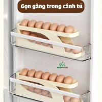 Khay đựng trứng,Khay đựng trứng tủ lạnh thiết kế 2 tầng thông minh tự lăn trứng - Ảnh 1