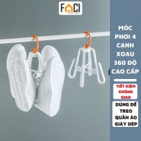 Móc treo 4 cạnh phơi giày dép đồ phụ kiện thông minh tiện dụng xoay 360 độ - Ảnh 1