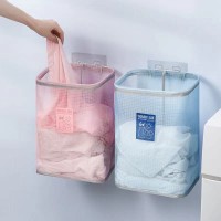 Giỏ đựng quần áo gấp gọn treo dán cường lực - Ảnh 1