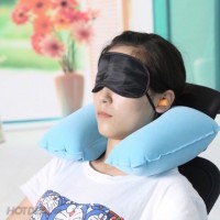 Gối hơi kèm bịt tai, che mắt - Ảnh 1
