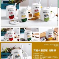 Cốc sứ có nắp+ thìa  - Ảnh 1