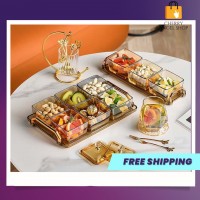 Khay đựng mứt tết, khay bánh kẹo tết 6 ngăn có nắp sang trọng - Ảnh 1