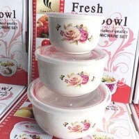 Bộ 3 tô sứ Nhật hoa hồng - Ảnh 1