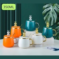 Cốc Thủy Tinh Nắp Thỏ 350ml  - Ảnh 1