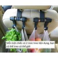 Móc treo đồ đôi trên xe hơi ô tô - màu Đen - Ảnh 1