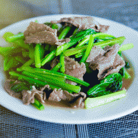 Cải xào bò - Ảnh 1