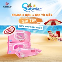 Combo 5 Bịch Khăn Ướt Gấu Hồng - Ảnh 1