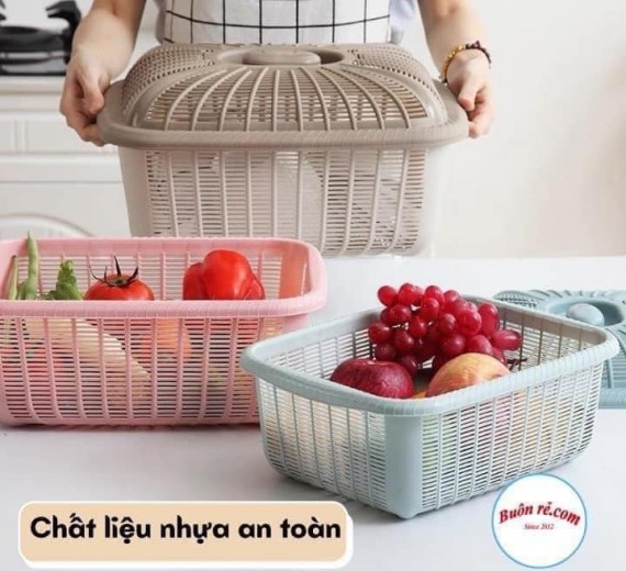 Rổ Vuông Có Nắp Đậy Nhựa Việt Nhật