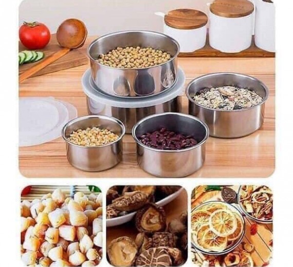 BỘ 5 BÁT INOX CÓ NẮP