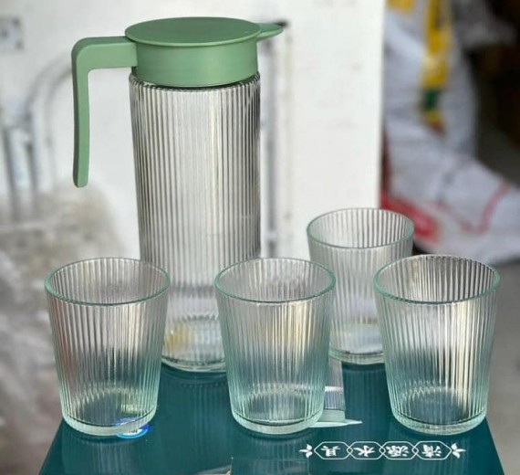 BỘ BÌNH THUỶ TINH KÈM 4 LY VÂN SỌC
