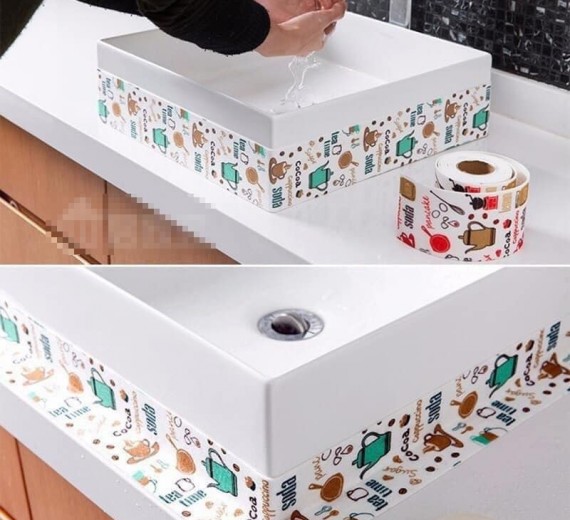 CUỘN BĂNG KEO PVC DÁN VIỀN BẾP, TƯỜNG, WC