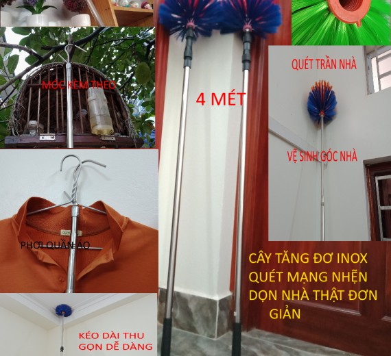 Cây quét mạng nhện - vừa là sào chọc quần áo