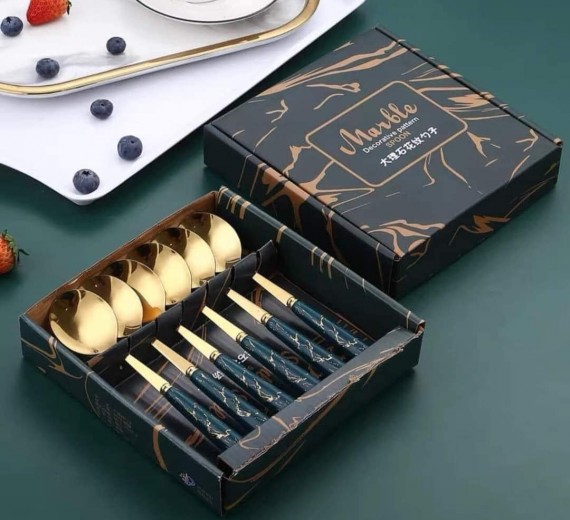 Sét 6 thìa xanh cẩm thạch
