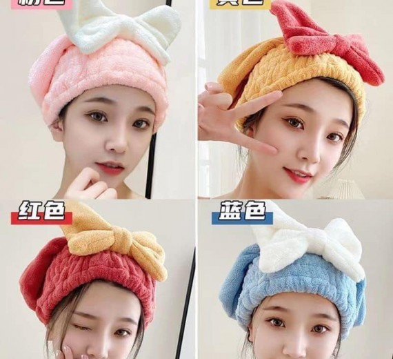 Khăn Ủ Tóc,Mũ Quấn Tóc Nơ siêu Xinh