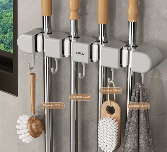 Móc Treo Cây Lau Nhà Vệ Sinh Gắn Tường Đa Năng Tiện Dụng