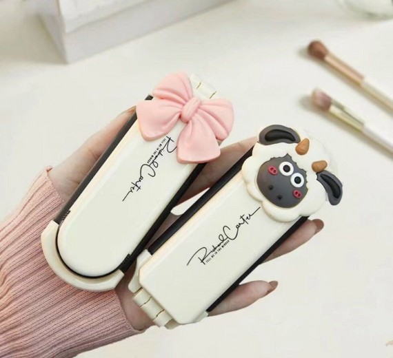 Lược gấp gọn đầu cừu kèm gương bỏ túi tiện lợi 2 in 1