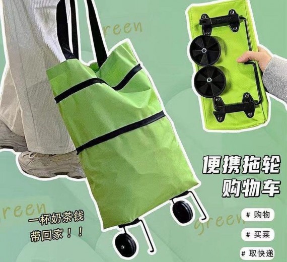 Túi đi chợ có bánh xe kéo gấp gọn tiện dụng