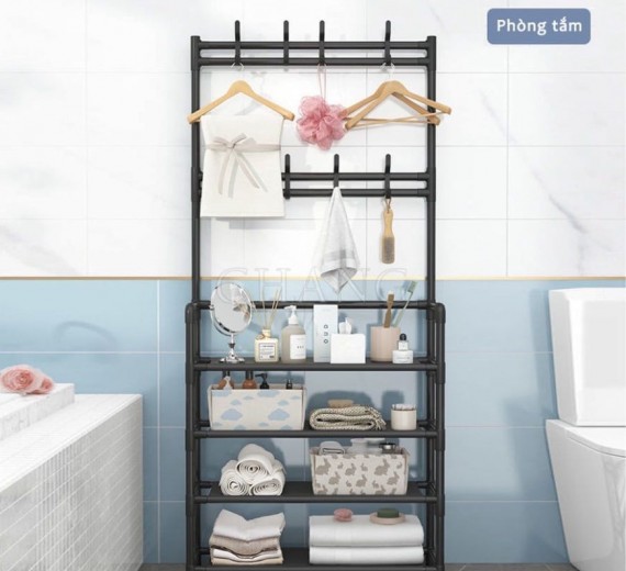 Kệ Để Giày Dép Đa Năng 4 Tầng 5 Tầng Thông Minh Có Móc Treo Quần Áo Và Đồ Dùng Tiện Lợi