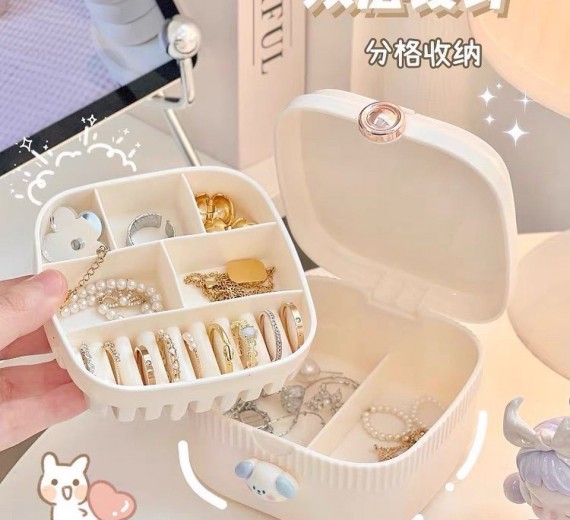 Hộp đựng trang sức mini 2 tầng có gương 
