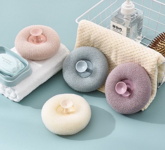 Bông Tắm Xơ Lưới Siêu Tạo Bọt Tẩy Tế Bào Chết Có Kẹp Ngón Tay