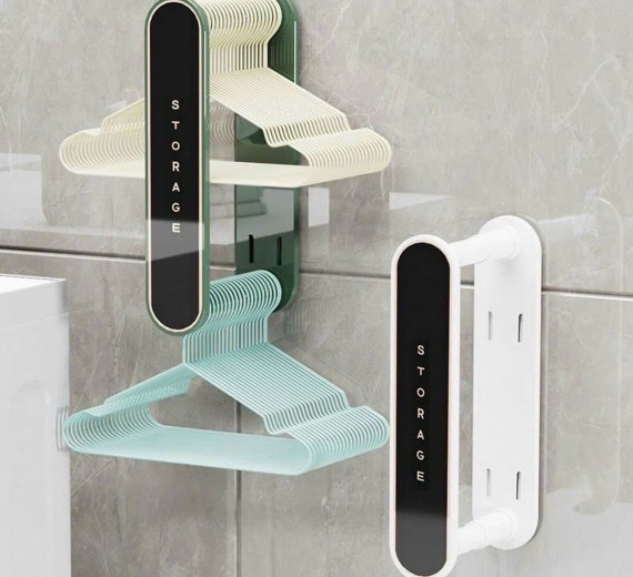 Kệ treo móc quần áo gấp gọn dán tường siêu chắc 
