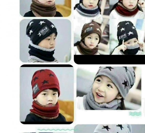 MŨ LEN CHO BÉ KÈM KHĂN CHOÀNG