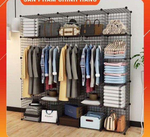 Tấm Lưới Sắt Thép Lắp Ghép Đa Năng Làm Tủ Kệ Sách, Kệ Giày Dép, Chuồng Quây