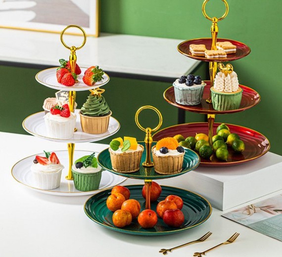 KHAY ĐỰNG BÁNH KẸO 3 TẦNG CAO CẤP