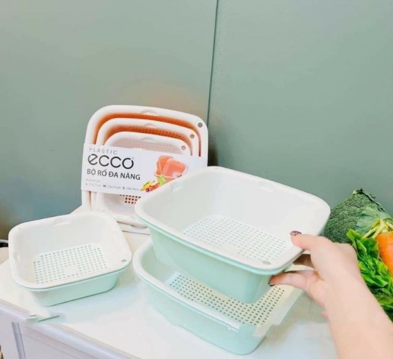 Bộ 3 rổ kèm kèm 3 chậu ECCO ( 3 size )