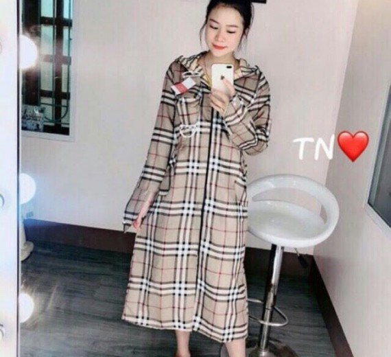 Áo chống nắng kẻ thô nữ chất liệu đẹp