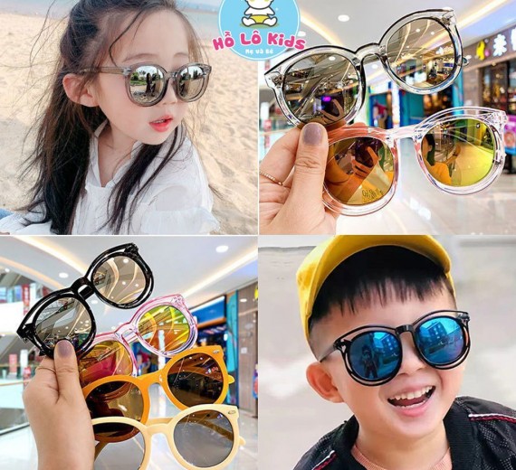 Kính thời trang trẻ em tráng gương chống tia UV Hàn Quốc 2-12 tuổi Hồ Lô Kids