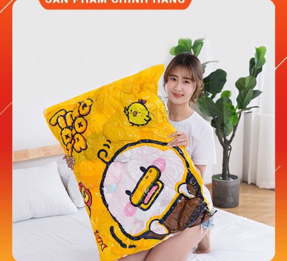 Túi Hút Chân Không Đựng Quần Áo, Chăn Màn Mền, Gọn Gàng, Chống Mốc - Hình Vịt TANGDAO