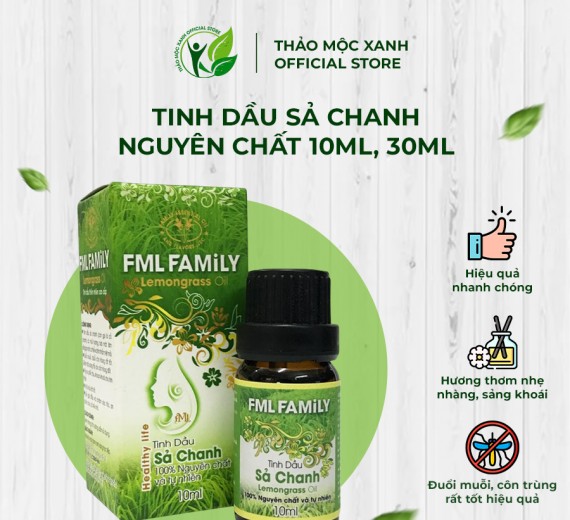 Tinh Dầu Chanh Sả Thảo Mộc Xanh