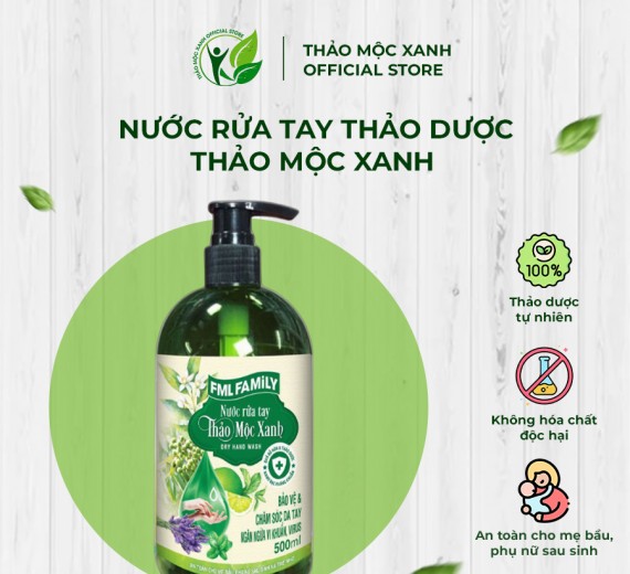 Nước Rửa Tay Thảo Mộc Xanh