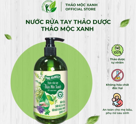 Nước Rửa Tay Thảo Mộc Xanh