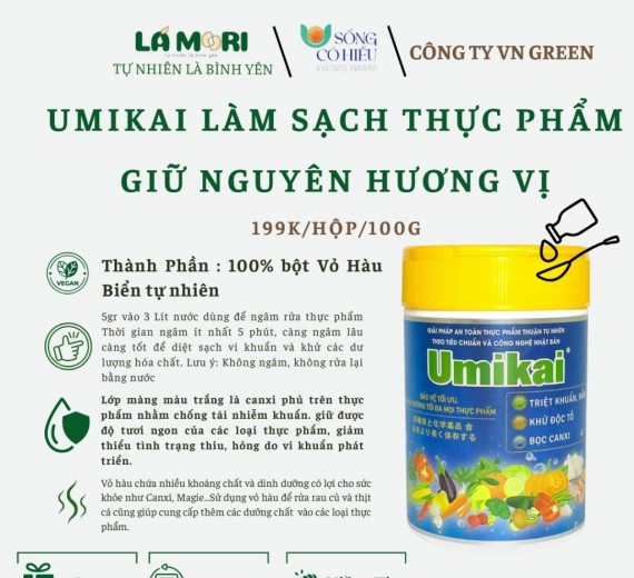 UMIKAI - Bột Ngâm Rửa Rau Củ Quả