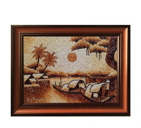 Tranh Gạo Vân Quân Kích Thước 50x70 cm