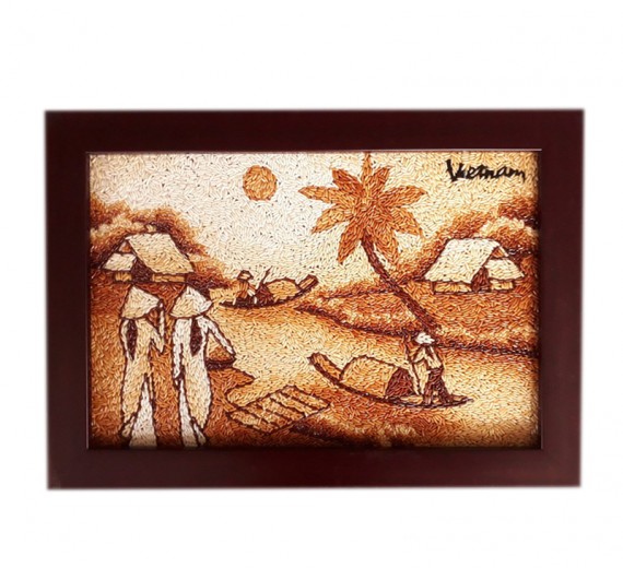 Tranh Gạo Vân Quân Kích Thước 40x60 cm