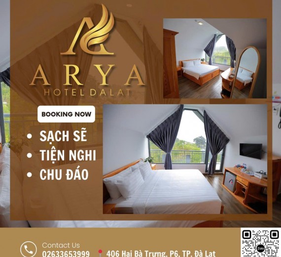 Arya Hotel Dalat : 406 Đường Hai Bà Trưng, Phường 6, Đà Lạt, Lâm Đồng, Việt Nam