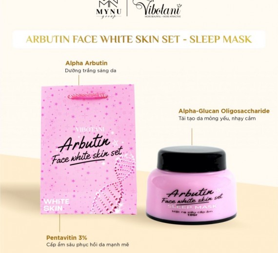 Mặt Nạ Siêu Cấp Ẩm Arbutin Face White Skin Set - Sleep Mask