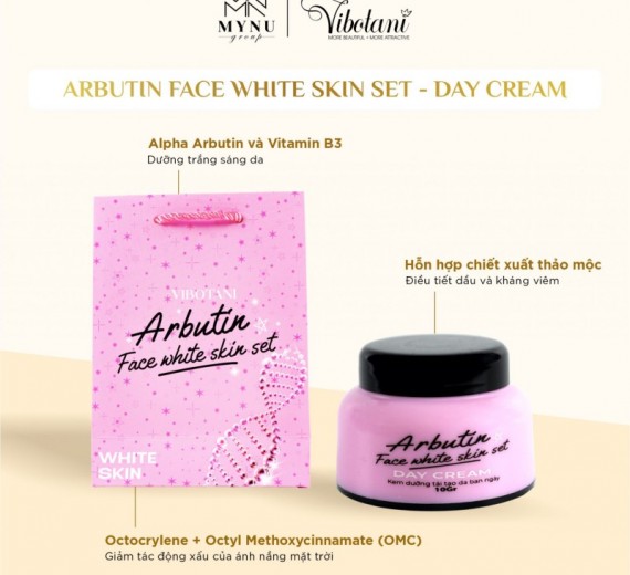 Set Kem Dưỡng Da Mặt Arbutin Face White Skin Set