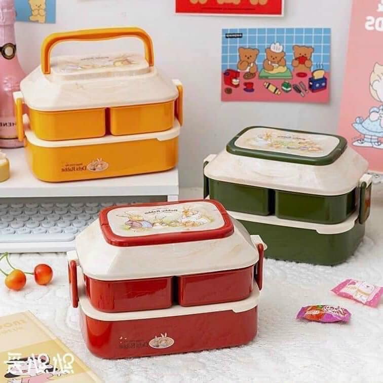 HỘP CƠM VĂN PHÒNG - HỘP CƠM 2 TẦNG SIÊU XINH - Ảnh 1