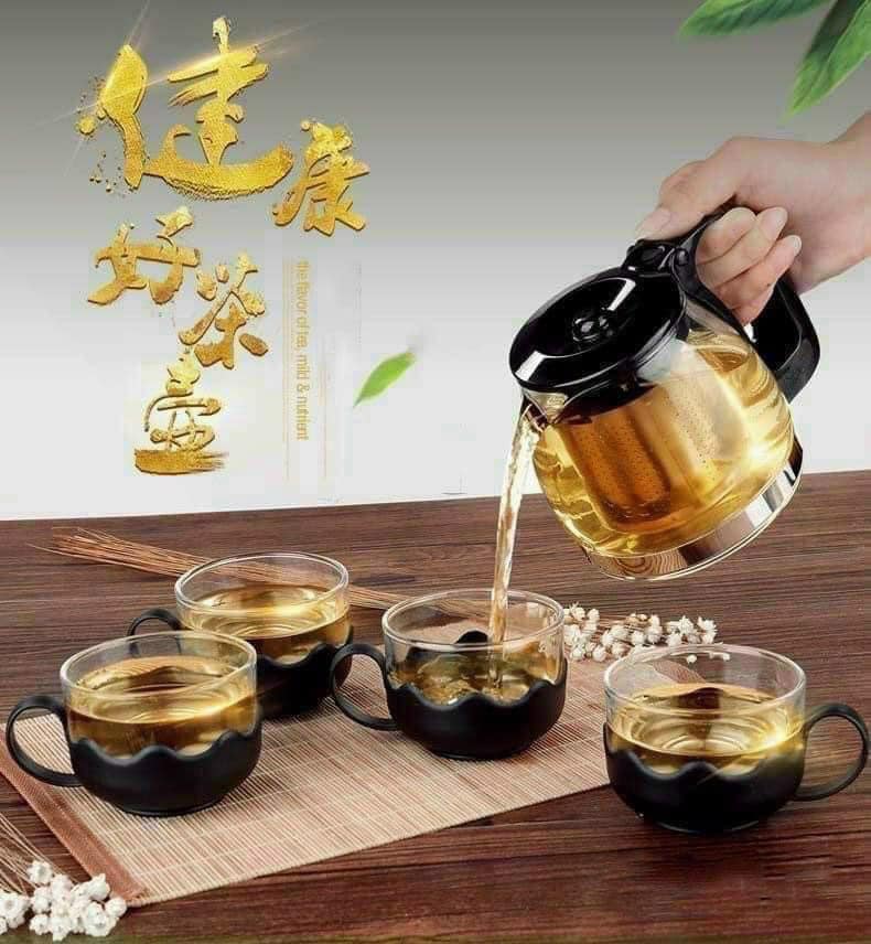 Bộ Bình Lọc Trà Thủy Tinh Chịu Nhiệt - Ảnh 1