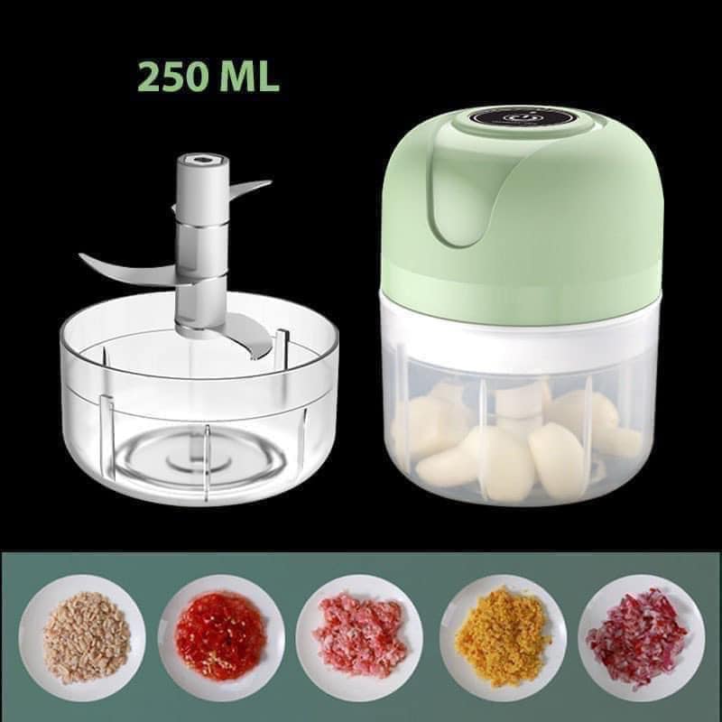 Máy xay tỏi cầm tay màu xanh - Ảnh 1