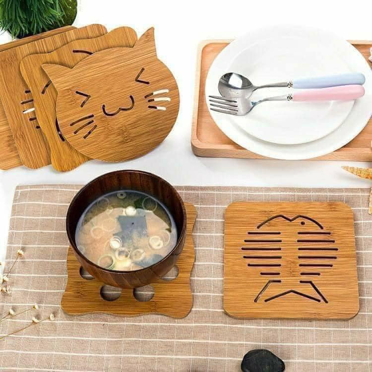 Lót nồi gỗ set 5miếng - Ảnh 1